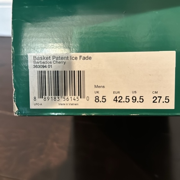Puma Basket Patent Ice Fade men’s Barbados cherry NIB 9.5 - Picture 9 of 9
